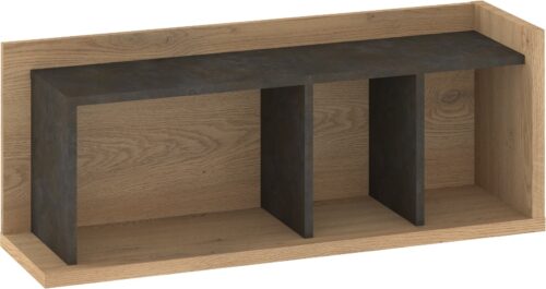 DOX 04 baldų sieninė knygų lentyna, kremonos ąžuolas, granados ruda