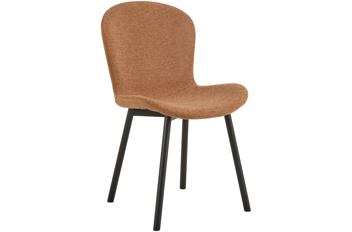 FIORA terakota (Apia 272 audinys) / juodas rėmas - MODERNI ŠENILINIU APMUŠTA KĖDĖ SVETAINEI