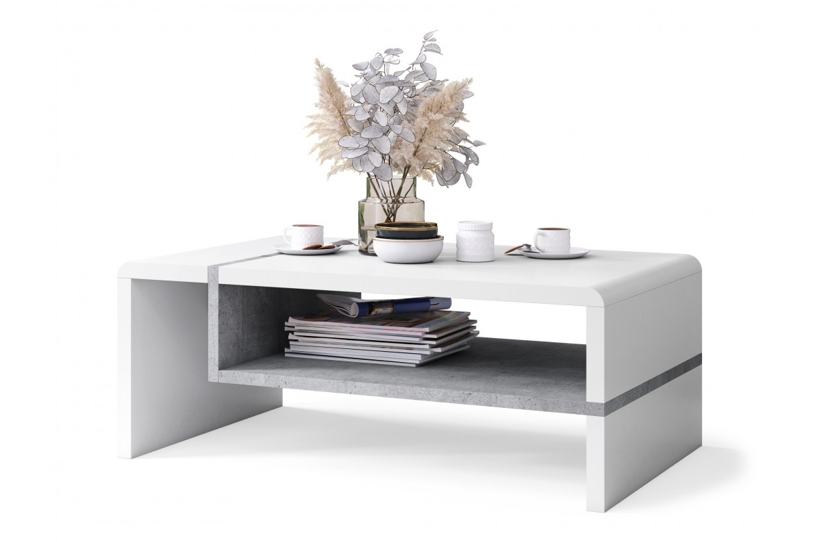 FOLK baltas/betonas „Millenium“ – MODERNUS KAVOS STALIUKAS SU LENTYNA