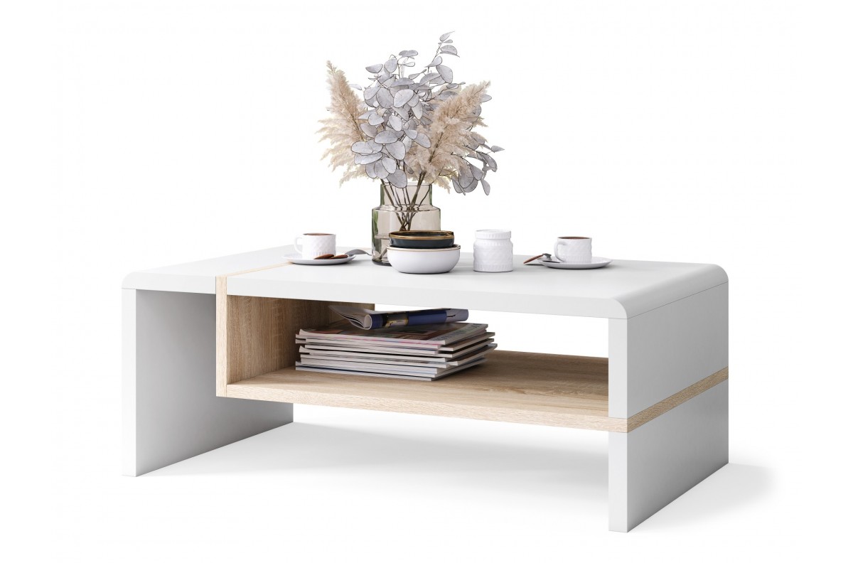 FOLK baltas/Sonoma ąžuolas - MODERNUS SUOLAS-STALAS HIT