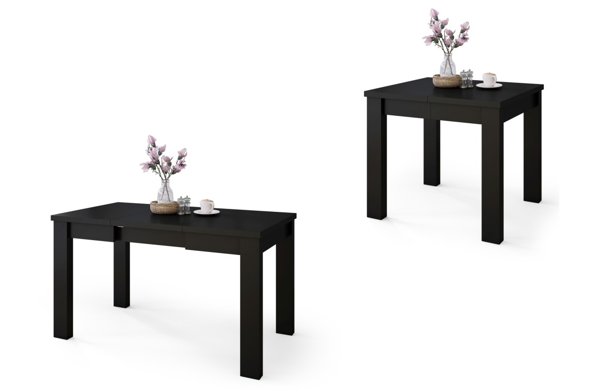 FONTE matinės juodos spalvos - KLASIKINIS VIRTUVĖS/SVETAINĖS STALAS, IŠPLĖSTAMA IKI 130 arba 155 cm!