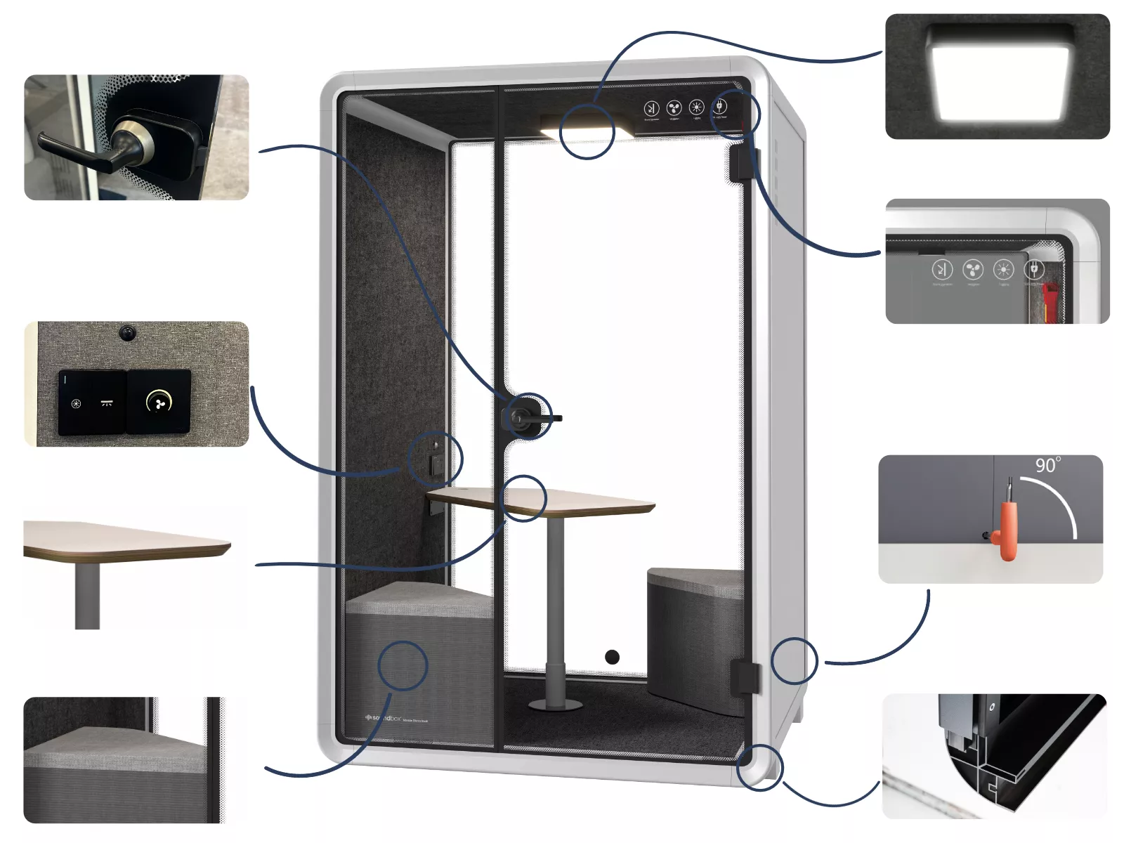 Vidutinio dydžio kabina ST MEDIUMBOOTHBST kajutė - Paveikslėlis 4
