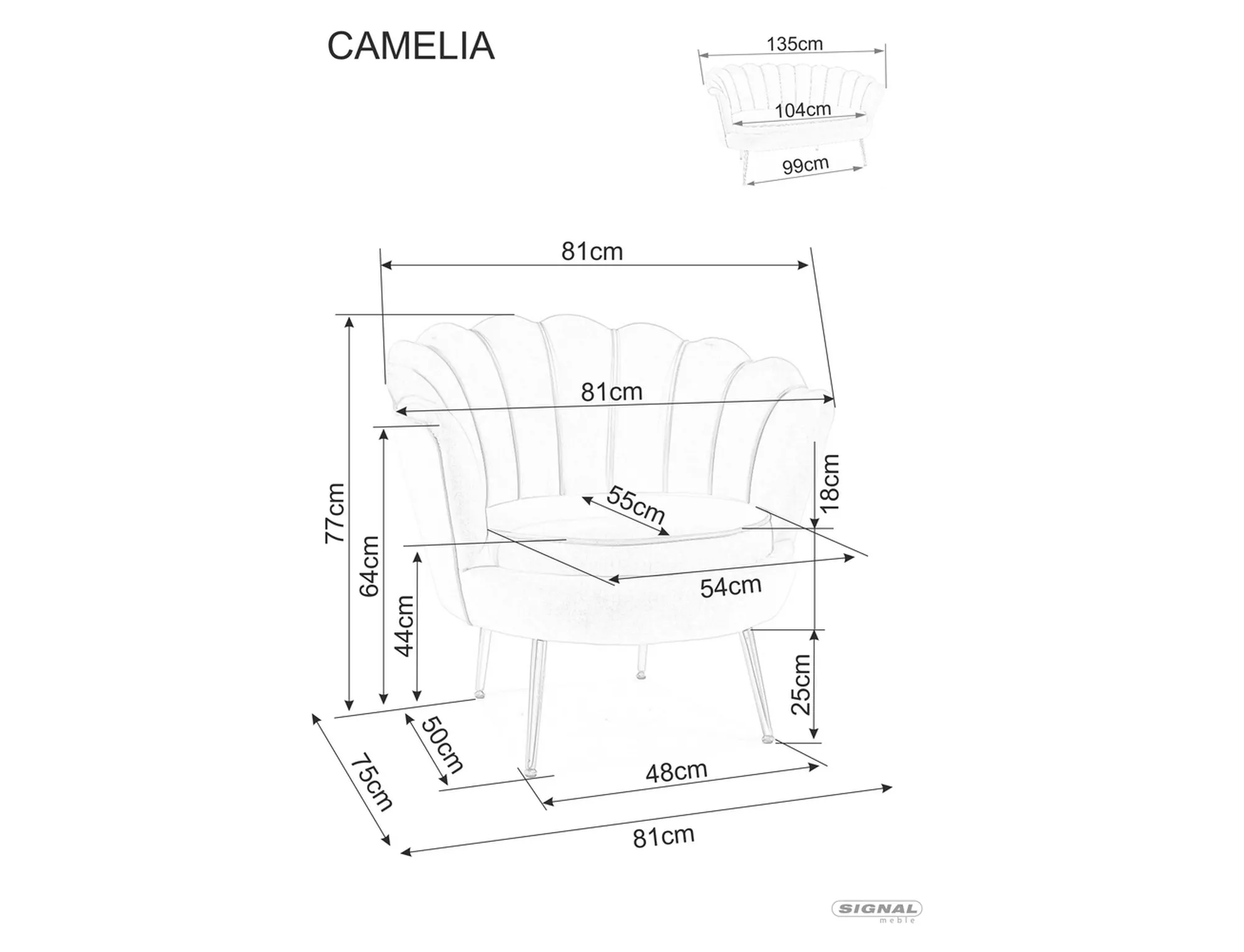 „Camellia 2“ aksominė sofa CAMELLIAV2RAZL - Paveikslėlis 3