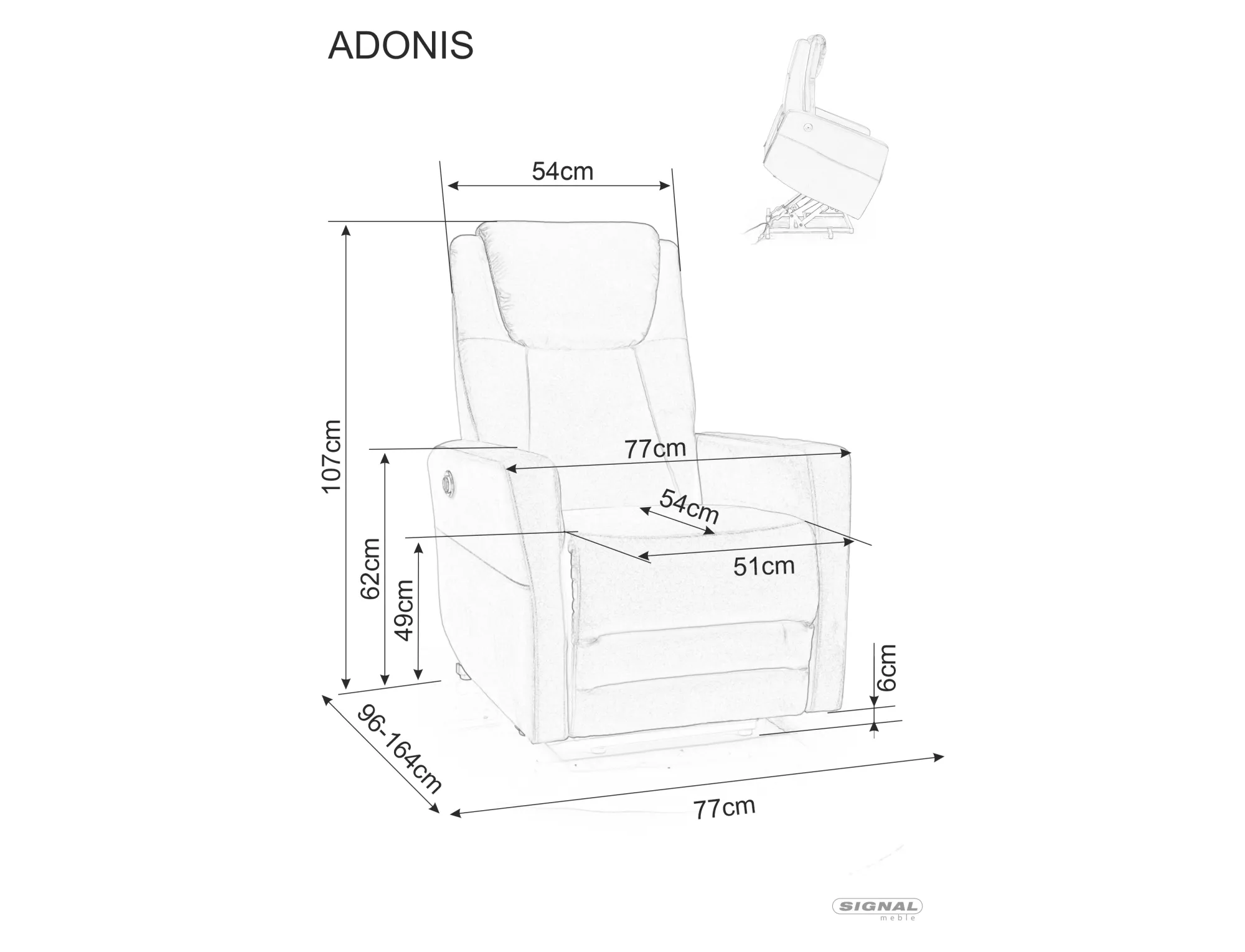 Adonis Velvet ADONISVCBE fotelis - Paveikslėlis 6