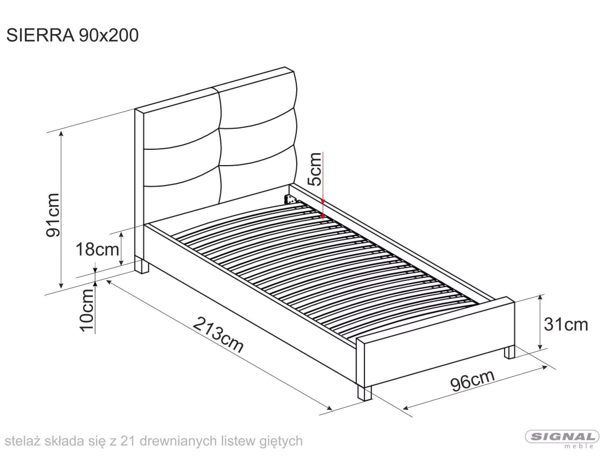 Sierra aksominė lova SIERRAV90SZD — изображение 2