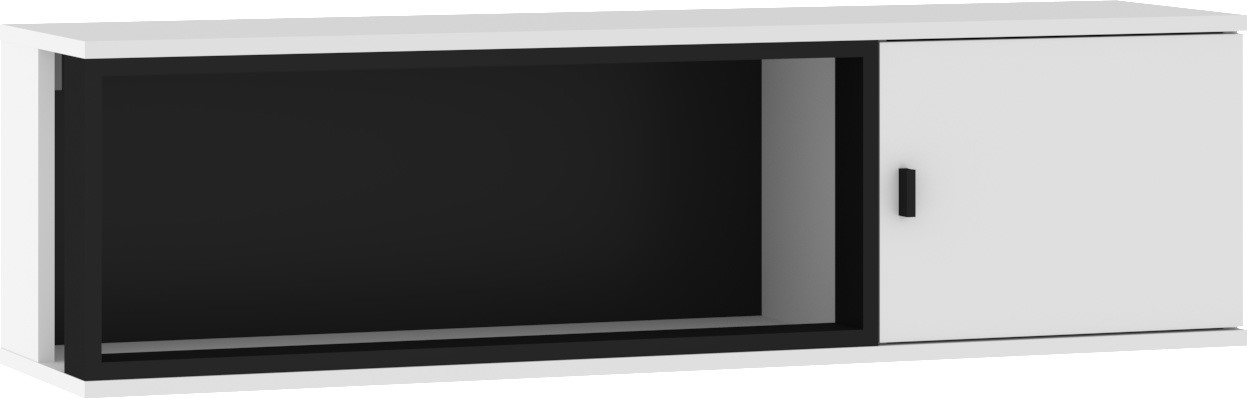 GAVES 15 baldai, sieninė lentyna, palėpės spintelė, balta, juoda