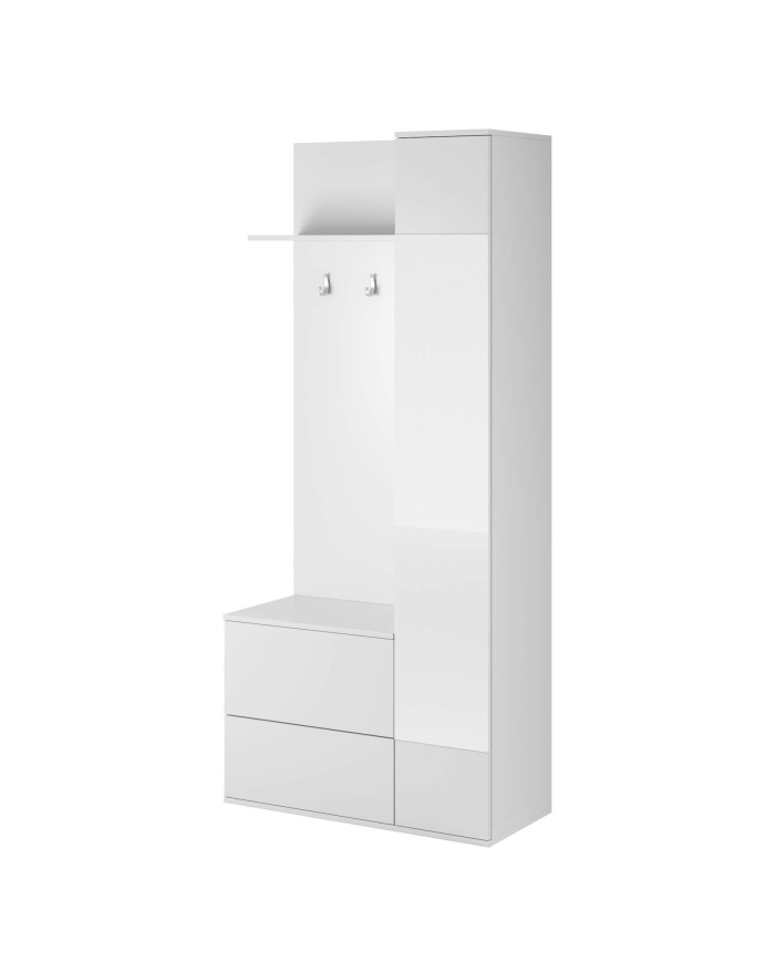 Žalia spinta, batų spintelė, pakabos skydelis, lentyna, veidrodis, stalčius, drabužių spinta, balta