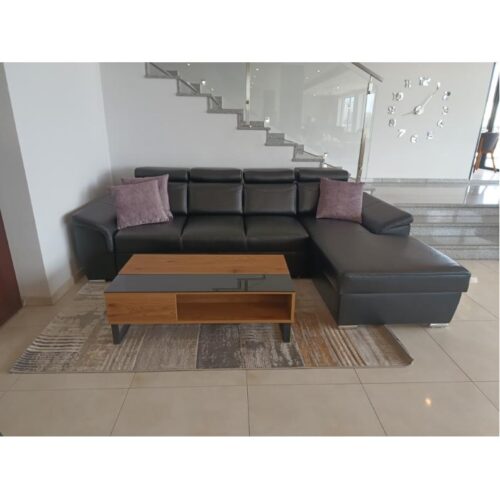 CAYENNE kampinė sofa 280×180 Massiv Nero