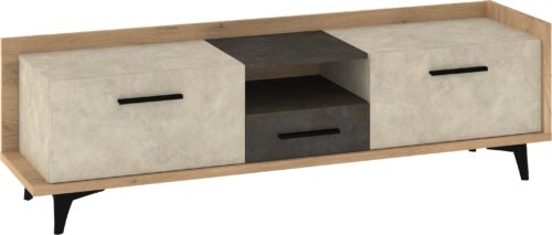 DOX 09 baldai didelė komoda stalas TV spintelė su stalčiumi kremona granada ąžuolas