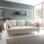 Trivietė sofa su šonais ant kojelių, blizgi, Gr2