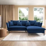 Sulankstoma kampinė sofa su blizgiomis pagalvėlėmis Gr2