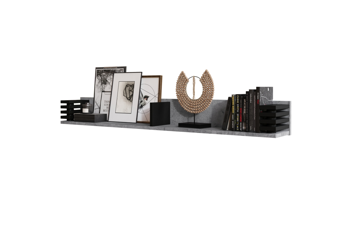 GOKEE PW-145 „Millenium Concrete“ / matinės juodos spalvos – MODERNI PAKABINAMA / SIENINĖ LENTYNA SU GRILIAIS