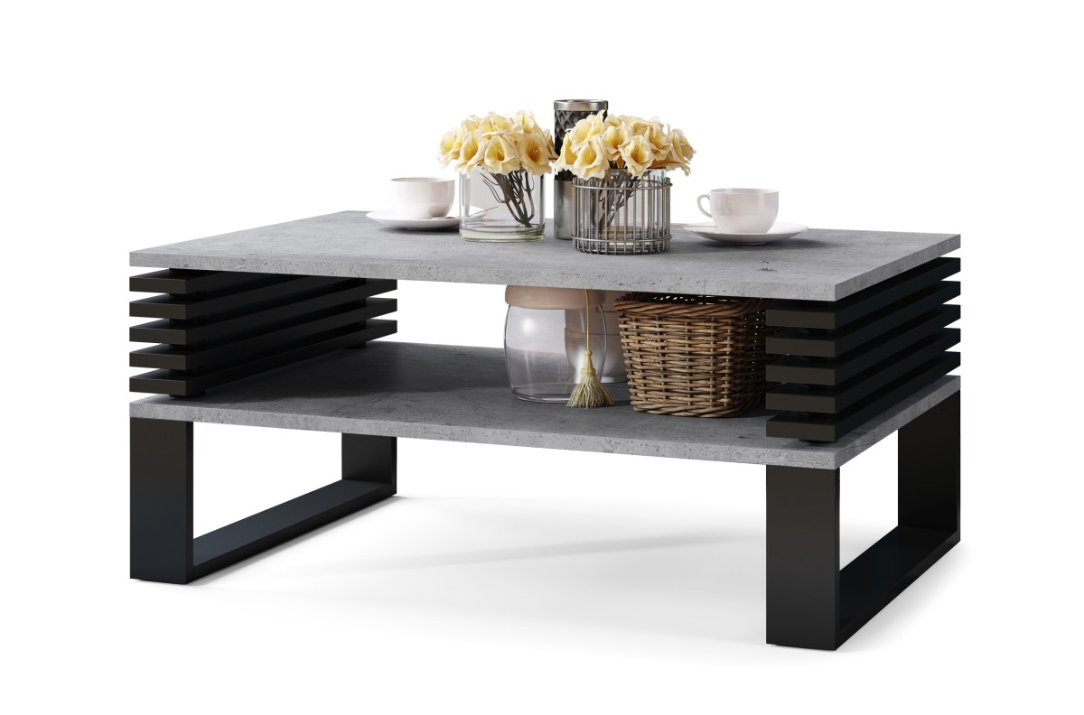 GOKEE S-90 Millenium Concrete/Matinė juoda - MODERNUS KAVOS STALIUKAS SU GROTELĖMIS