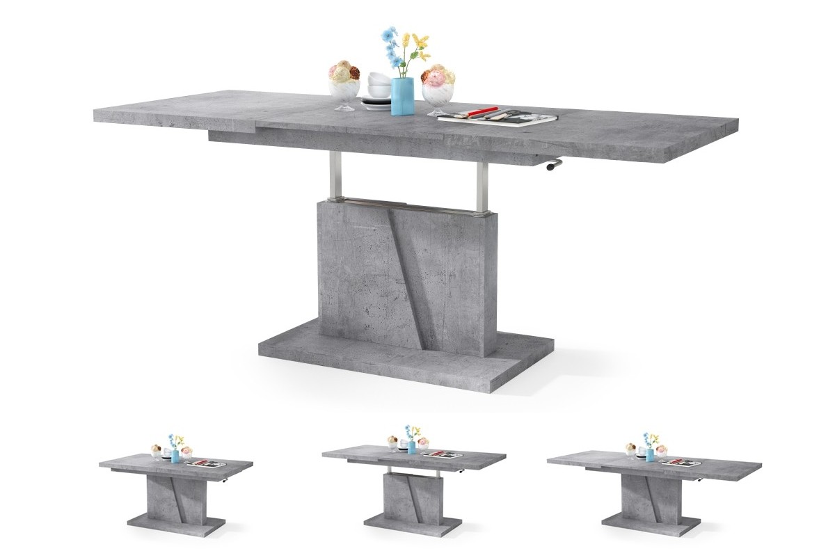 GRAND NOIR „Millenium Concrete“ – MODERNUS IŠTRAUKIAMAS SUOLAS, PAKELIAMAS STALAS, KAVOS STALIUKAS