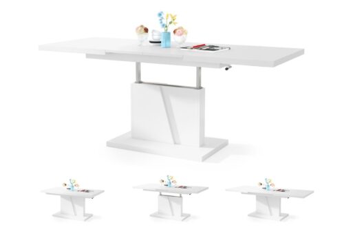 GRAND NOIR matinės baltos spalvos – MODERNUS IŠPLĖSTAMAS KĖLIMO STALAS