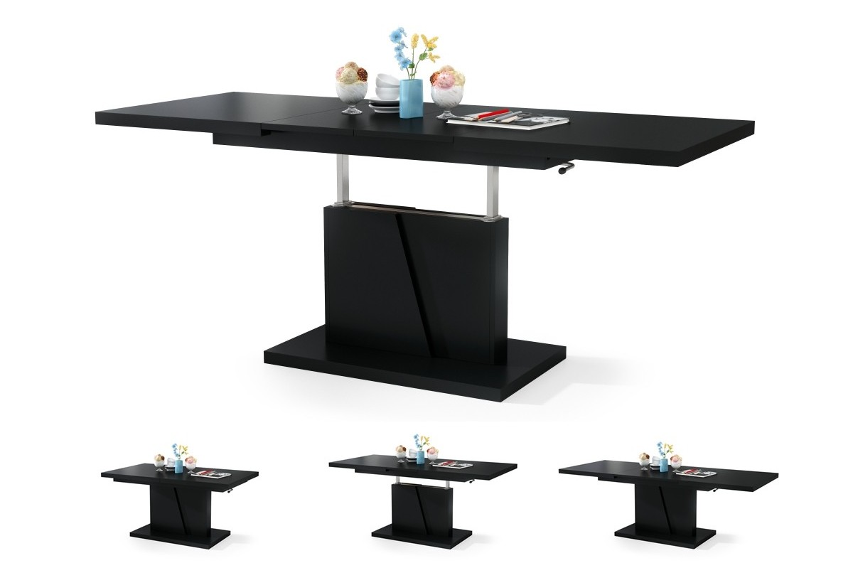 GRAND NOIR matinės juodos spalvos - MODERNUS IŠPLĖSTAMAS KĖLIMO STALAS