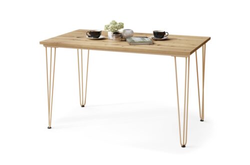 HAIRPIN S-120 Artisan Oak/Beige – MODERNUS/BOHO VIRTUVĖS VALGOMOJO SVETAINĖS STALIUKAS