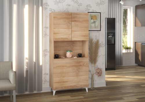 MEGI baldai 1 lentyna + stalas, Sonoma ąžuolas