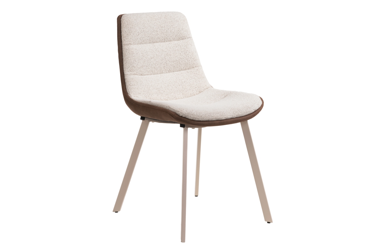 IDA kreminės rudos spalvos (Monza 90/Preston 22 audinys) / smėlio spalvos rėmas - MODERNI BUKLĖ BOHO APMUŠTA KĖDĖ