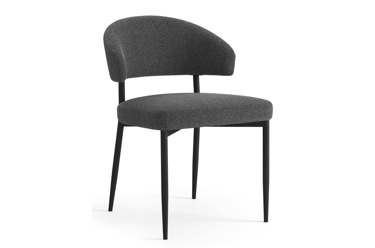 IRIS Antracito [Tamsiai pilka] (Monza 130 audinys) - MODERNI BUKLĖ APMUŠTA KĖDĖ PALĖPEI, SVETAINEI, VALGOMAJAM