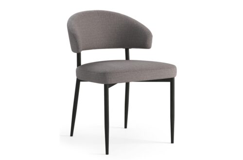 IRIS šviesiai pilka rusvai pilka (Basel 34 audinys) – MODERNUS APMUŠTAS KĖDĖLIS SVETAINEI/VALGOMAJAM PALĖPEI