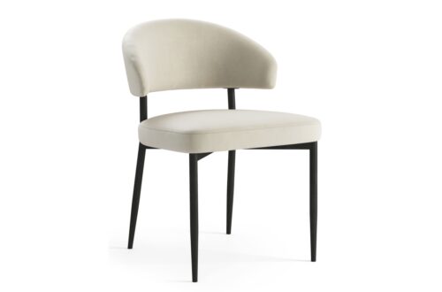 IRIS smėlio spalvos (Victoria A80 audinys) – MODERNI APMUŠTA KĖDĖ SVETAINEI / VALGOMAJAM, PALĖPĖS FORMAI