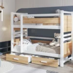 Dviaukštė lova su stalčiais ir JANIS 2 asmenims 90x200 cm