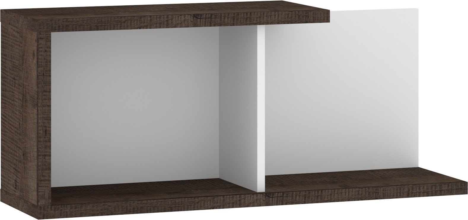 BRITA 14 baldų sieninė lentyna svetainei, Grange ąžuolo spalvos, balta