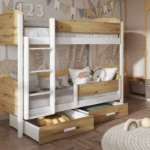 JORDAN dviaukštė lova su stalčiais 80x181 cm