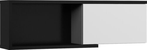 BRITA 24 baldų lentyna pakabinama spintelė svetainei, juodai balta, blizgi