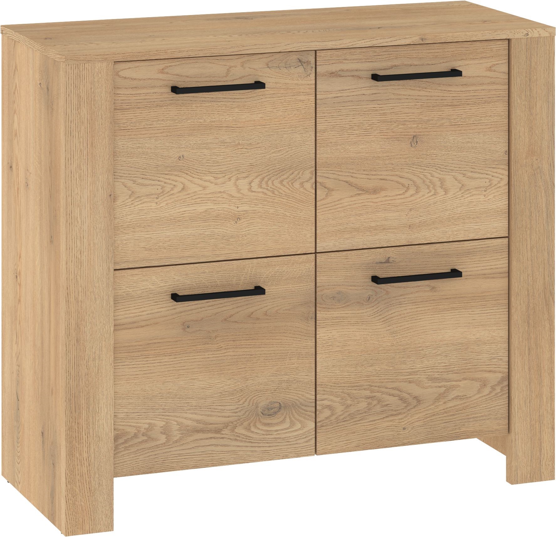 DELIS 04 baldų komoda su durelėmis svetainei, miegamajam, kremonos ąžuolas