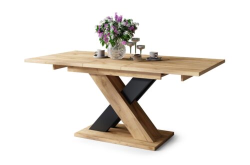 KARO Craft ąžuolo auksinės/matinės juodos spalvos – MODERNUS STALIUKAS, IKI 180 CM ILGIO!