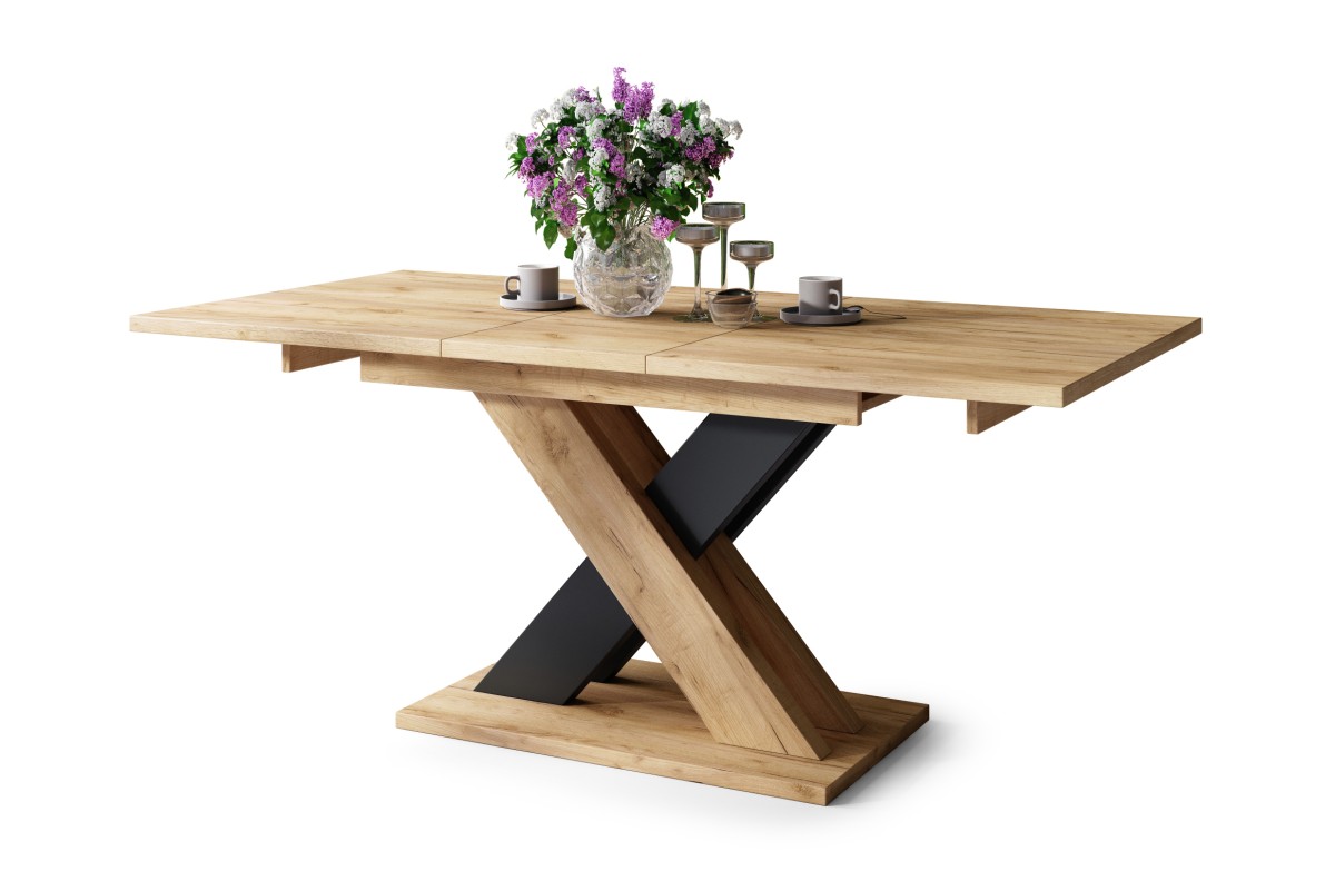 KARO Craft ąžuolo auksinės/matinės juodos spalvos - MODERNUS STALIUKAS, IKI 180 CM ILGIO!