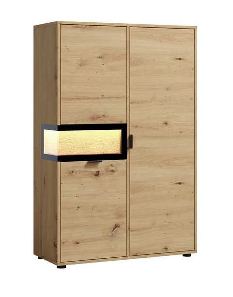 Žema skandinaviška vitrina su mediniais įdėklais Evolution EV2a