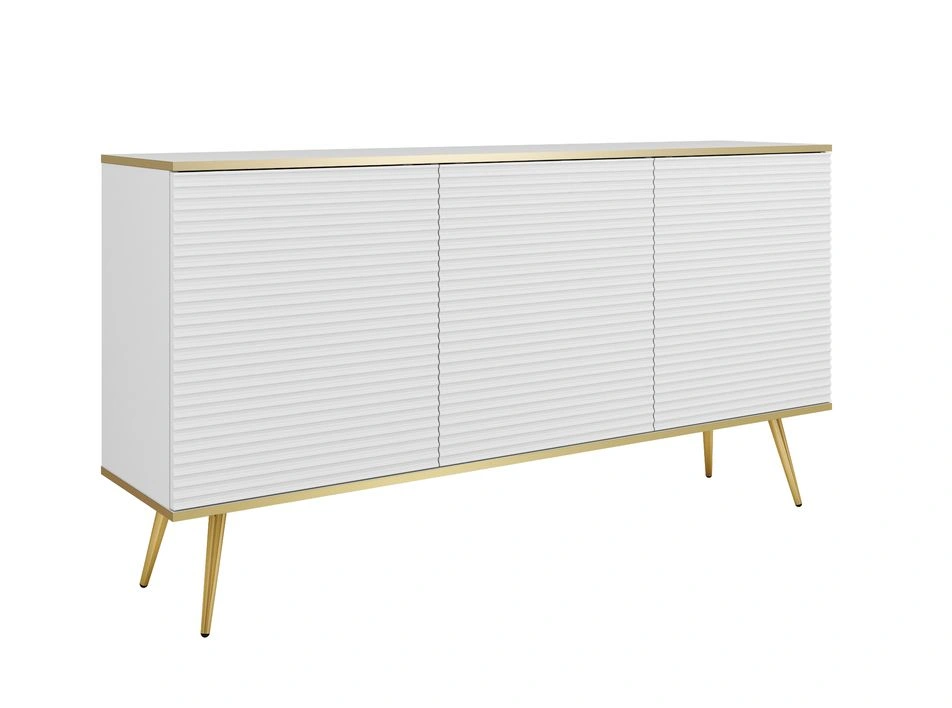 Komoda su spintelėmis Oro K160 balta, grioveliais MDF