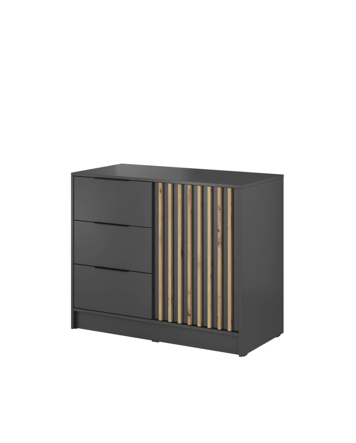 Nelly 2D komoda, grafito/artisan ąžuolo spalvos