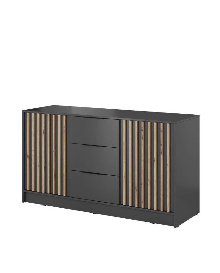 Nelly 3D komoda, grafito/artisan ąžuolo spalvos