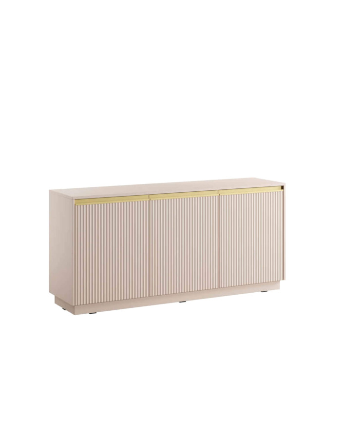 ROYAL K-154 komoda su stalčiais, trijų durų, smėlio/aukso spalvos