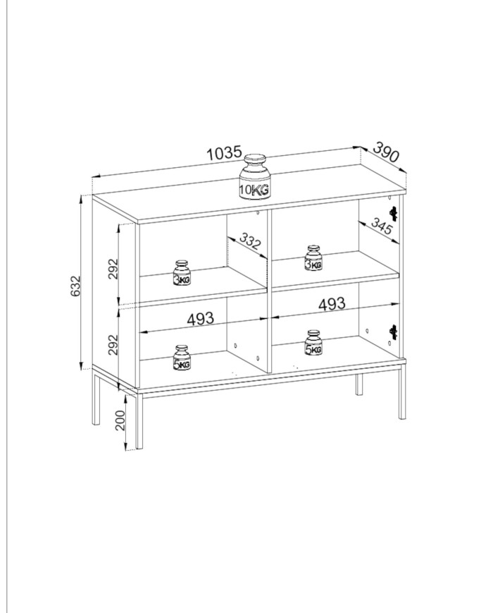 Sento K104 komoda, dviejų durų, su apšvietimu, Cashmiere — изображение 7
