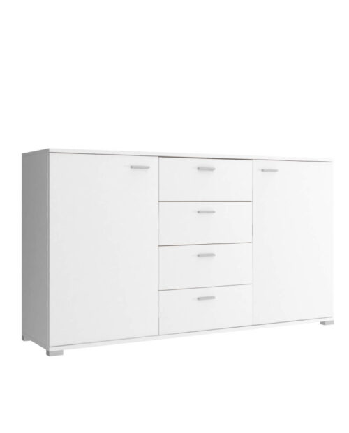 Komoda, tipas 150, durelėmis, stalčiais, balta