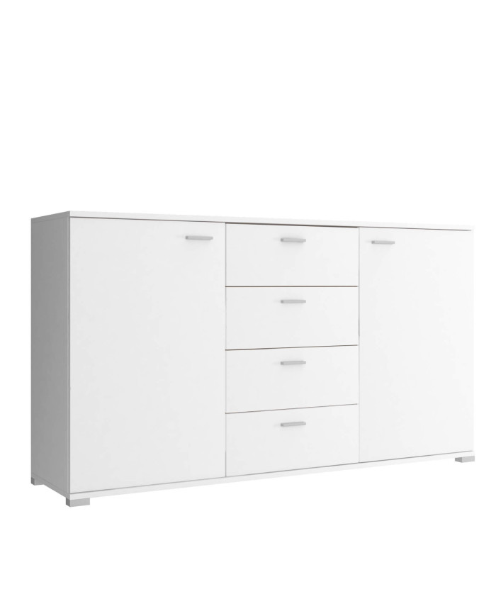 Komoda, tipas 150, durelėmis, stalčiais, balta