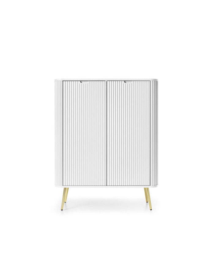 Zova K-103 aukšta komoda, 2 durelės, balta