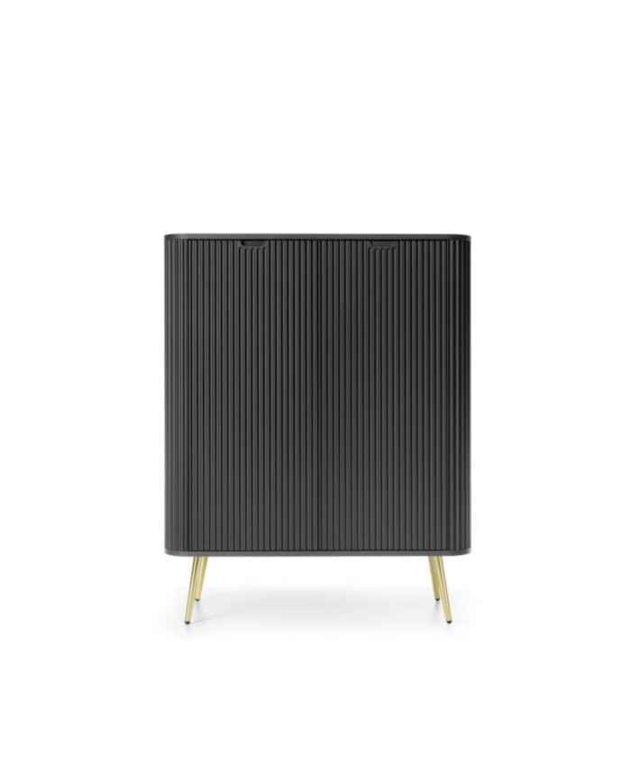 Zova K-103 aukšta komoda, 2 durelės, juoda