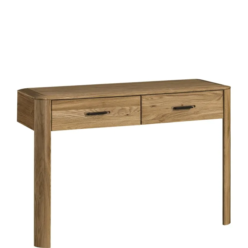 Medinis tualetinis staliukas su 2 stalčiais MONACO - MONA.085.14, natūralaus ąžuolo fanera su medžio masyvo elementais