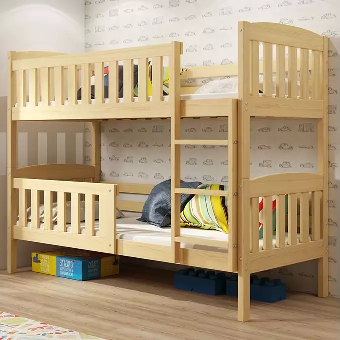 KUBUŚ jaunimo dviaukštė lova 90x200, pušis