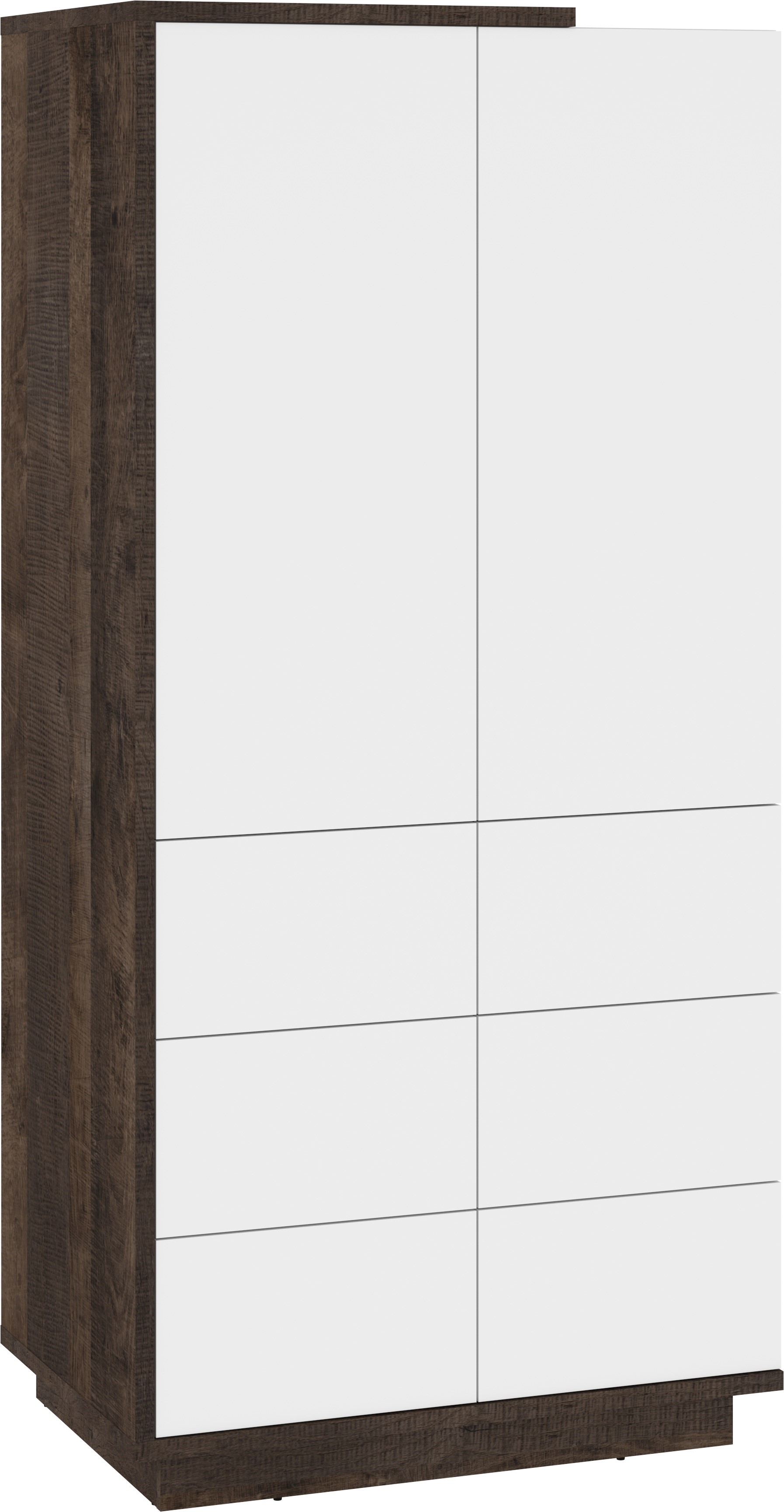 BRITA 23 spinta svetainei, prieškambariui, miegamajam, ąžuolo, granito, blizgios baltos spalvos