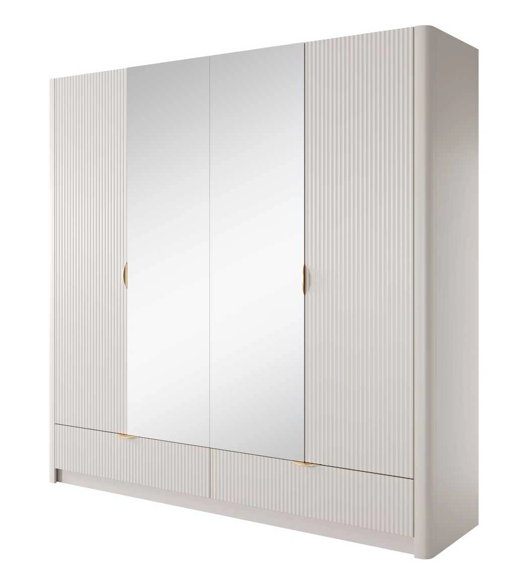 Lante spinta 213 cm su veidrodžiais, smėlio spalvos