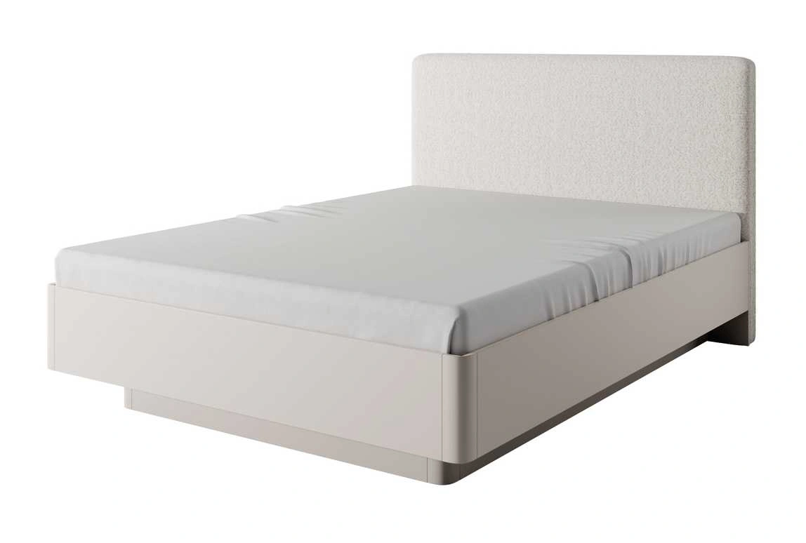 Lante 160/200 cm smėlio spalvos minkšta lova su galvūgaliu ir rėmu