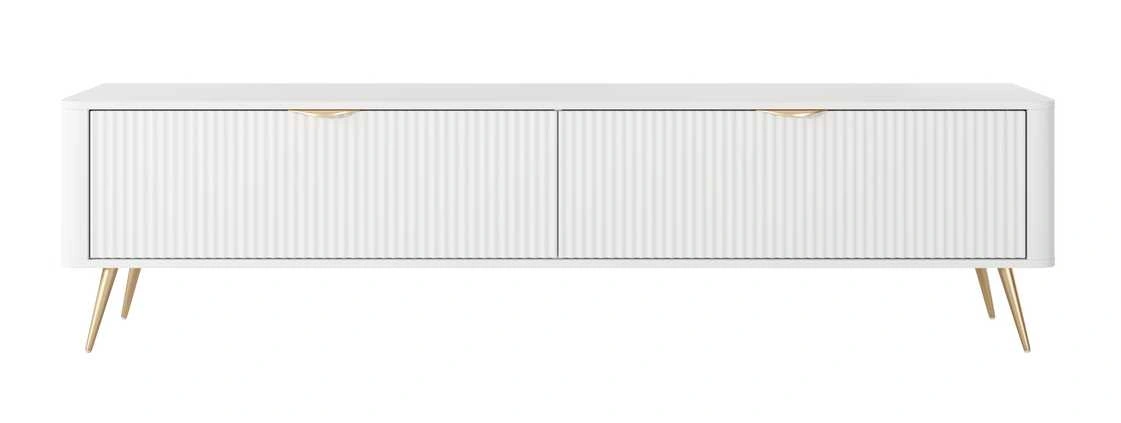 Lante TV spintelė 200 cm ant aukštų kojelių, balta