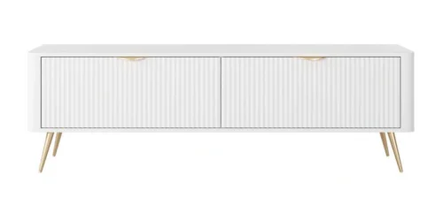 Lante TV spintelė 163 cm ant aukštų kojelių, balta